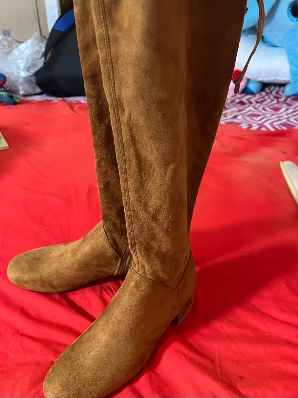 CREATONU Over-the-Knee Suede Boots in Brown